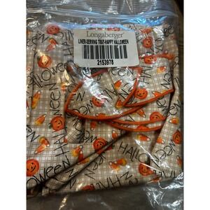Longaberger Happy Halloween HOSTESS LARGE SERVING TRAY Liner fabric candy corn